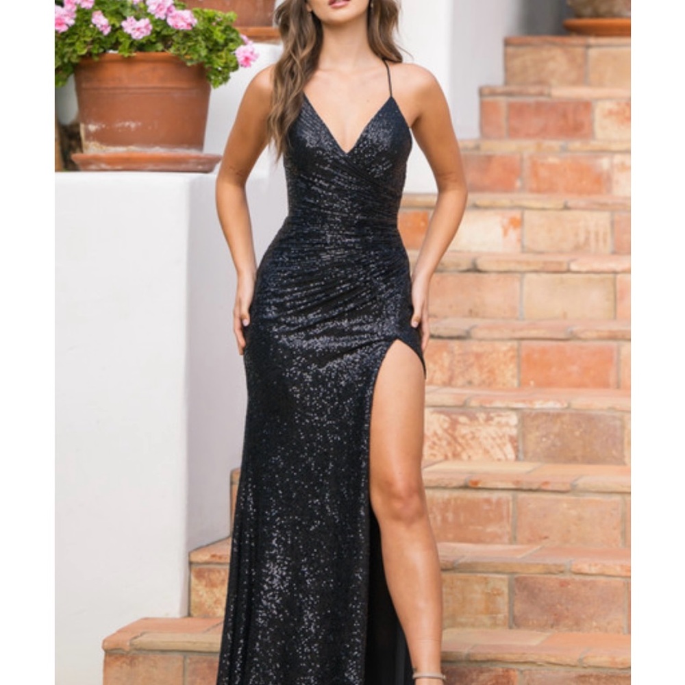 Sequin Eclipse Gown Black - Size Medium